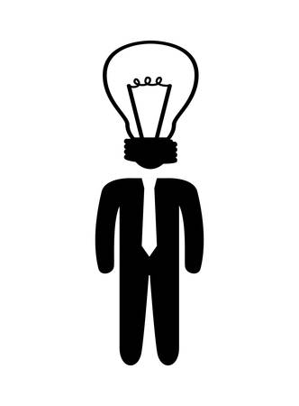 businessman figure with bulb vector illustration designのイラスト素材
