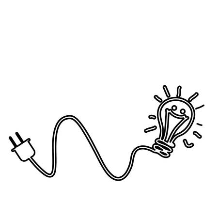 bulb light idea with wire vector illustration designのイラスト素材