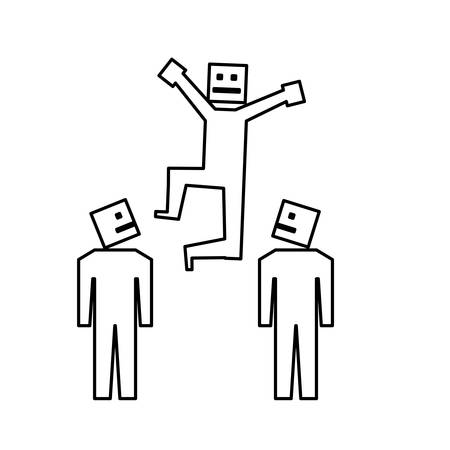 group of people teamwork celebrating vector illustration designのイラスト素材
