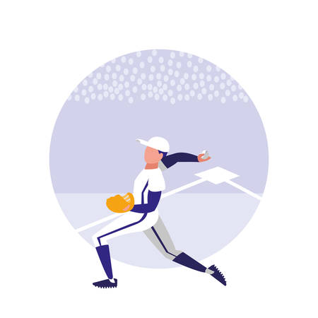 man playing baseball isolated icon vector illustration designのイラスト素材