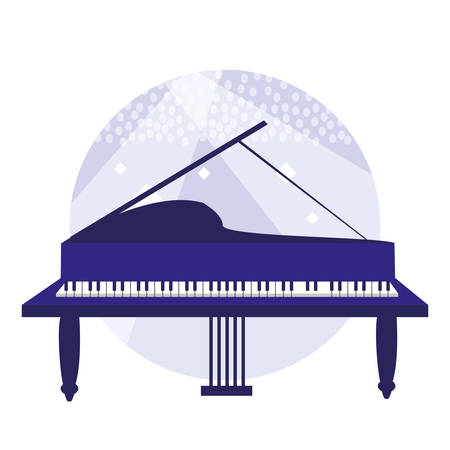 grand piano icon over white background, vector illustrationのイラスト素材