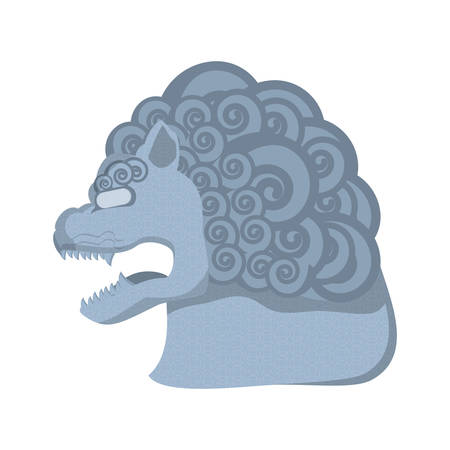 chinese lion statue isolated icon vector illustration designのイラスト素材