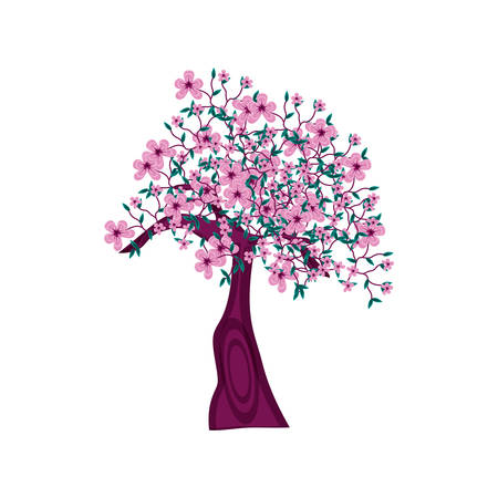 chinese tree natural icon vector illustration designのイラスト素材