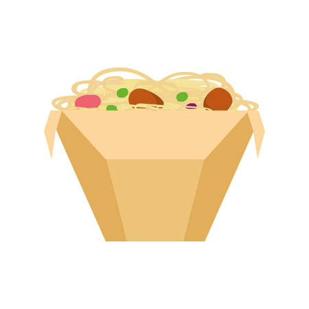 spaghetti in box container chinese food icon vector illustration designのイラスト素材