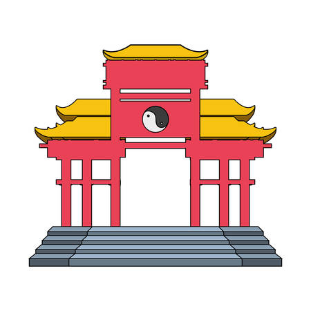 chinese portal isolated icon vector illustration designのイラスト素材