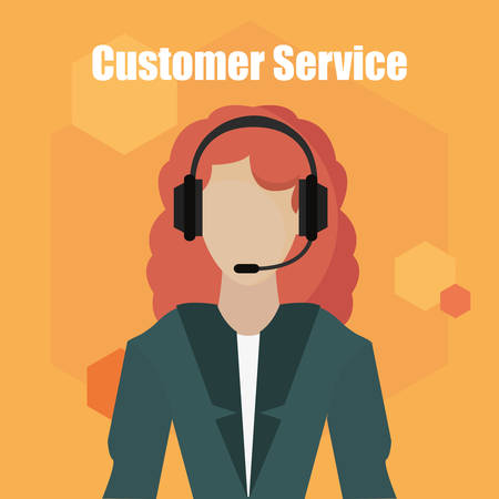 woman working as customer service vector illustrationのイラスト素材
