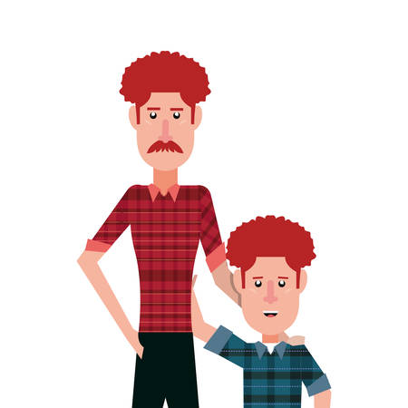 dad and son character fathers day vector illustrationのイラスト素材