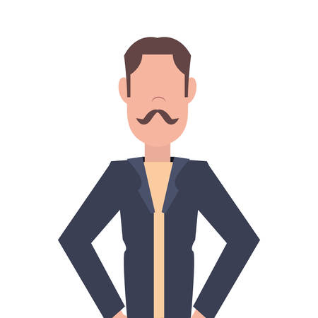 man portrait character on white background vector illustrationのイラスト素材