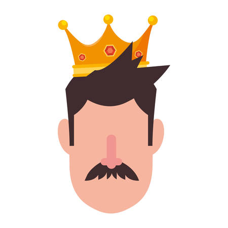 face man with crown character vector illustrationのイラスト素材