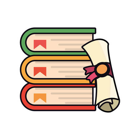 stack books school and diploma vector illustrationのイラスト素材