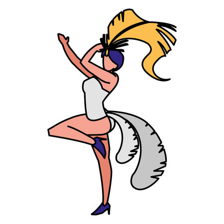 carnival dancer icon over white background, colorful design. vector illustrationのイラスト素材