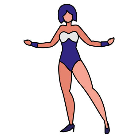 dancing girl icon over background, vector illustrationのイラスト素材