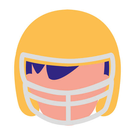 man with american football helmet over white background, vector illustrationのイラスト素材