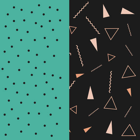 dottes and geometric shapes memphis background vector illustrationのイラスト素材