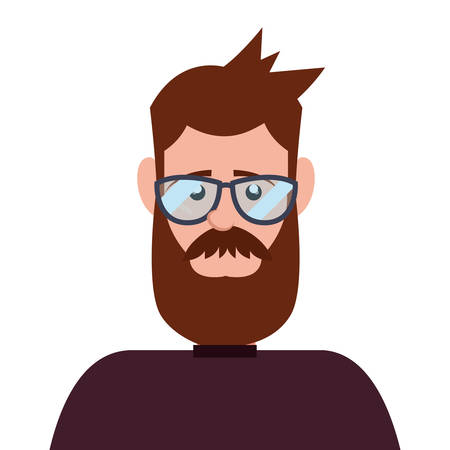 hipster man portrait character model vector illustrationのイラスト素材