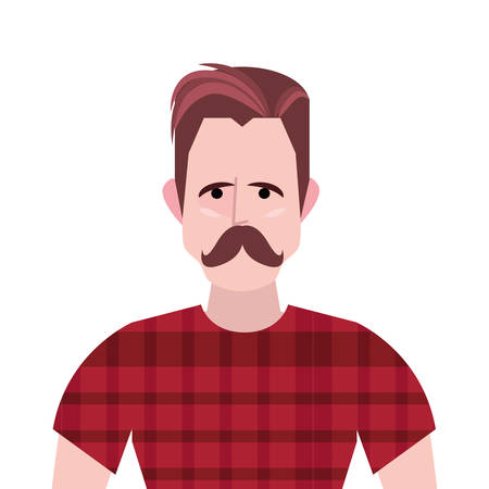 hipster man portrait character model vector illustrationのイラスト素材