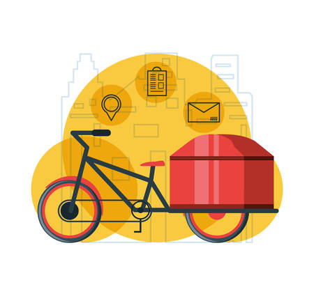 bicycle for logistic service isolated icon vector illustration designのイラスト素材