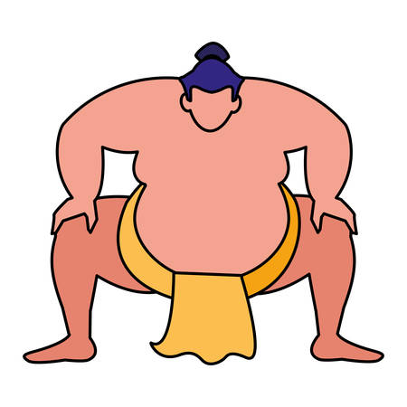 sumo wrestler icon over white background, vector illustrationのイラスト素材