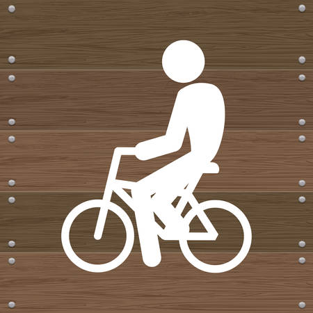 person in bicycle silhouette vector illustration desingのイラスト素材