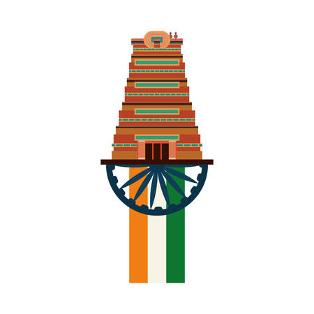 chennai city monument flag indian vector illustrationのイラスト素材