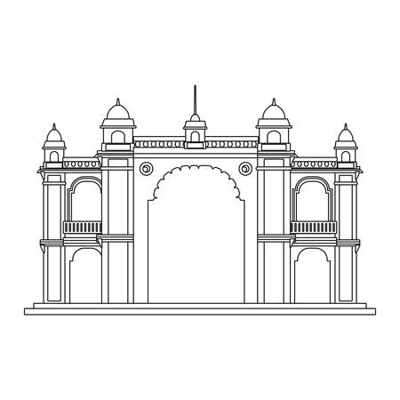 mumbai gateway india monument on white background vector illustrationのイラスト素材