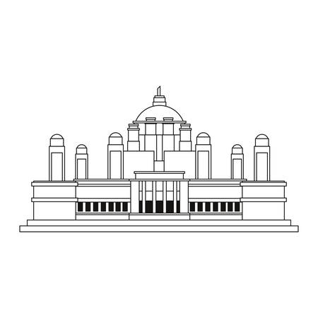 monument indian construction palace landmark vector illustrationのイラスト素材