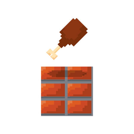chicken leg brick wall video game vector illustrationのイラスト素材