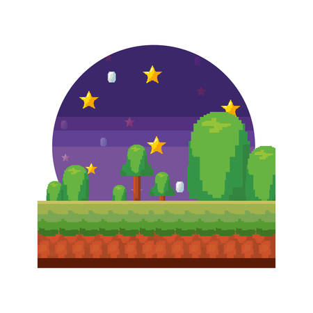 screen level video game pixel vector illustrationのイラスト素材