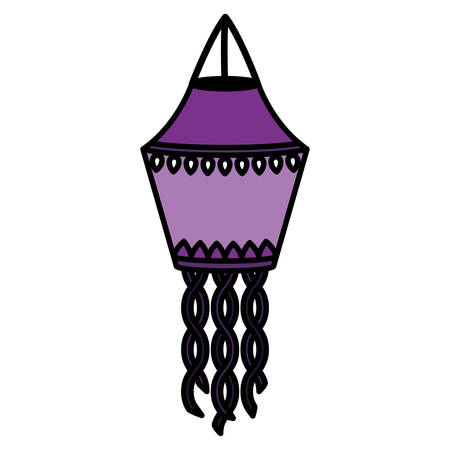 diwali lantern icon over white background, vector illustrationのイラスト素材