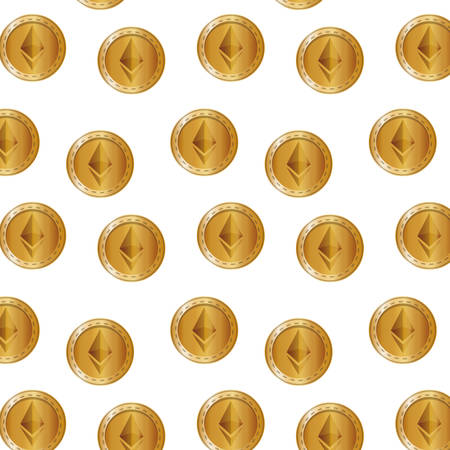 electronic commerce with ethereum pattern vector illustration designのイラスト素材