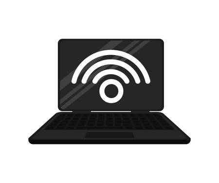 laptop with wifi signal vector illustration designのイラスト素材