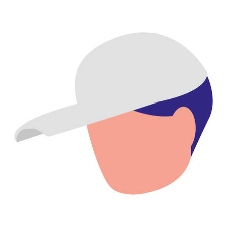 young man head avatar character vector illustration designのイラスト素材
