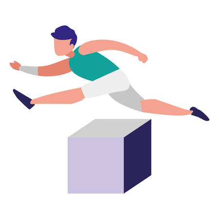 young man practicing exercice vector illustration designのイラスト素材