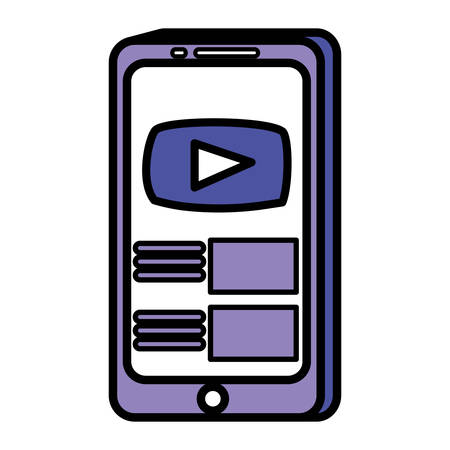 smartphone with media player button vector illustration designのイラスト素材