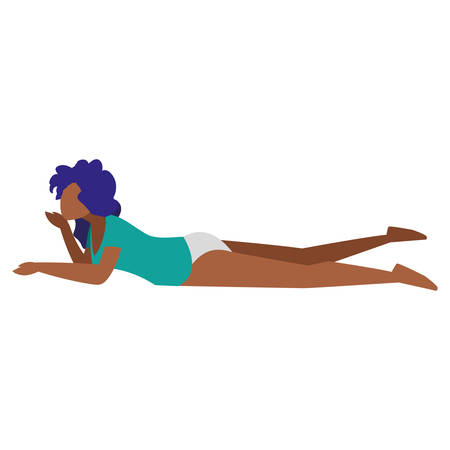 young woman with swimsuit vector illustration designのイラスト素材