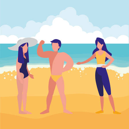 strong man with beautiful woman vector illustration designのイラスト素材