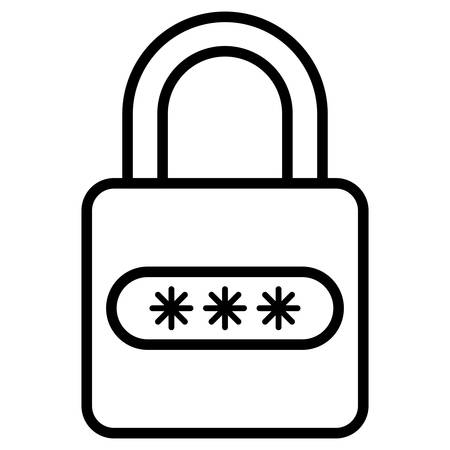 security padlock icon over white background, vector illustrationのイラスト素材