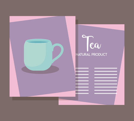 menu card with cuptea isolated icon vector illustration designのイラスト素材