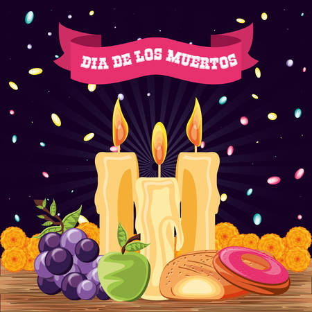 candle to decorate in day of the dead vector illustration designのイラスト素材
