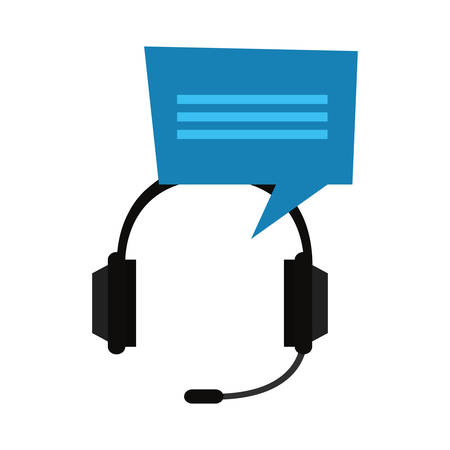 call center headset speech bubble vector illustrationのイラスト素材