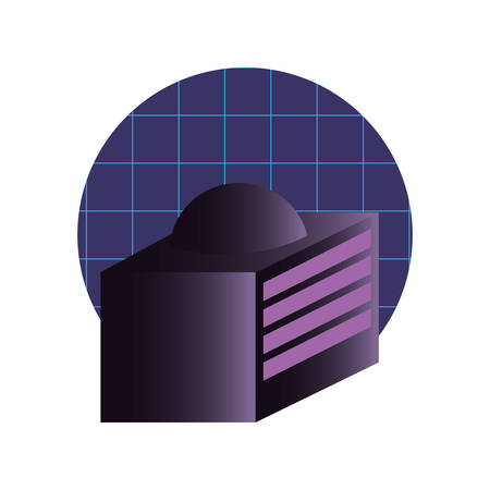 futuristic building innovation on white background vector illustrationのイラスト素材