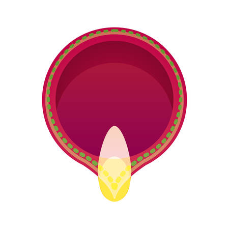 burning diya on white background vector illustrationのイラスト素材