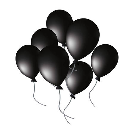 bunch balloons party on white background vector illustrationのイラスト素材