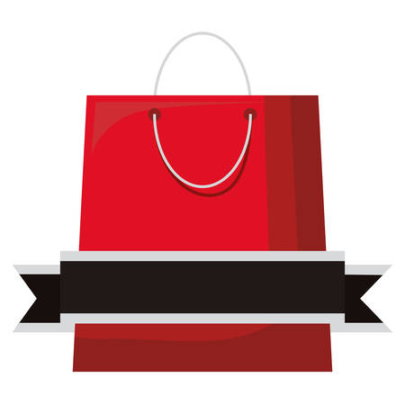 shopping bag with decorative ribbon over white background, vector illustrationのイラスト素材