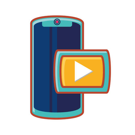 smartphone with media player vector illustration designのイラスト素材
