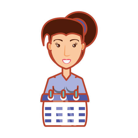 young woman with calendar reminder vector illustration designのイラスト素材