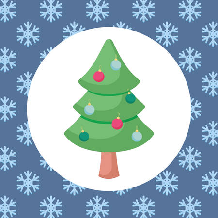 Christmas tree icon over white and colorful background, vector illustrationのイラスト素材