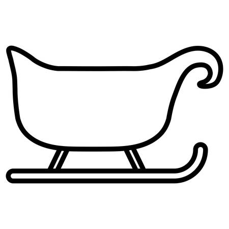 Christmas sled icon over white background, vector illustrationのイラスト素材