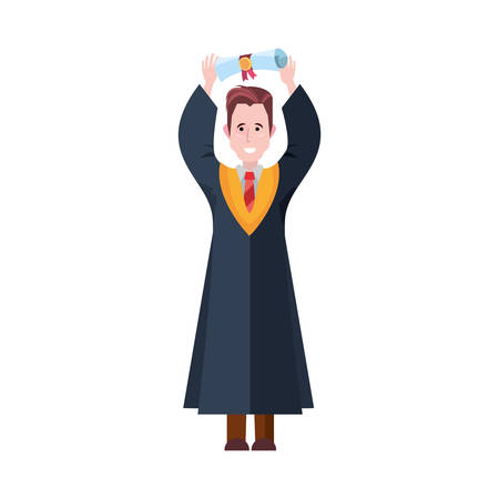 grauate man holding certificate school vector illustrationのイラスト素材