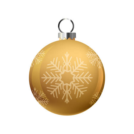 ball with snowflake christmas decoration vector illustrationのイラスト素材